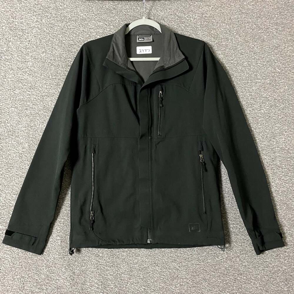 REI Men's Size Small Black Nylon Full Zip Outerwear Zip Pocket Jacket
